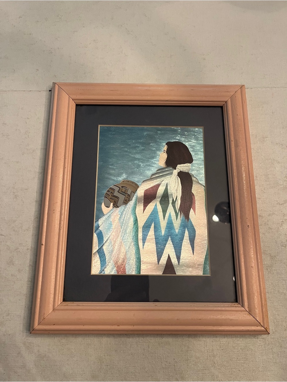 Vintage 90s southwestern metallic lithograph by artist Diana Martin. So cool!